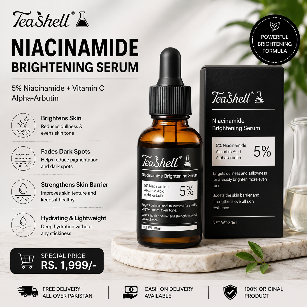 TeaShell Niacinamide Brightening Serum